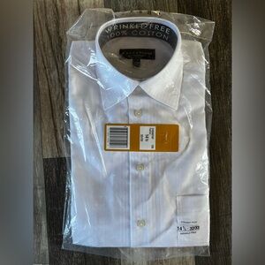 Crazy Horse Shirt Men Size 14.5 32/33 Claiborne Long Sleeve Button Up White